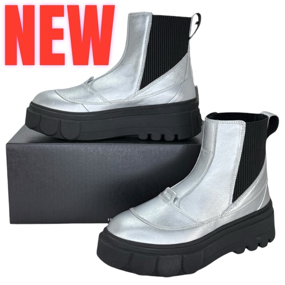 Sorel Shoes - Sorel Caribou X Silver Leather Waterproof Womens Chelsea Boots Size 8M